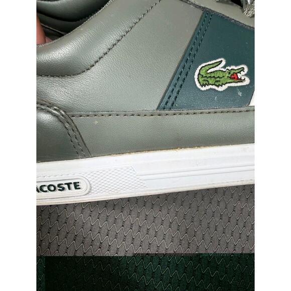 Lacoste Shoes Mens Size 8.5 Gray Green Logo Lace Up Casual Sneakers Low Top main image 7